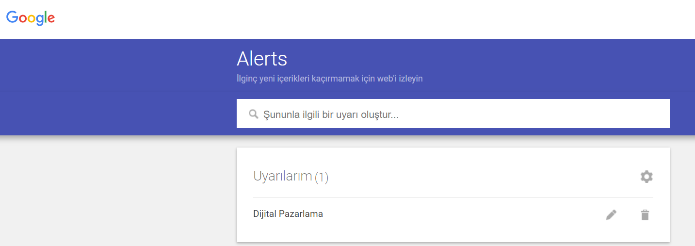 Google Alerts Uyarı